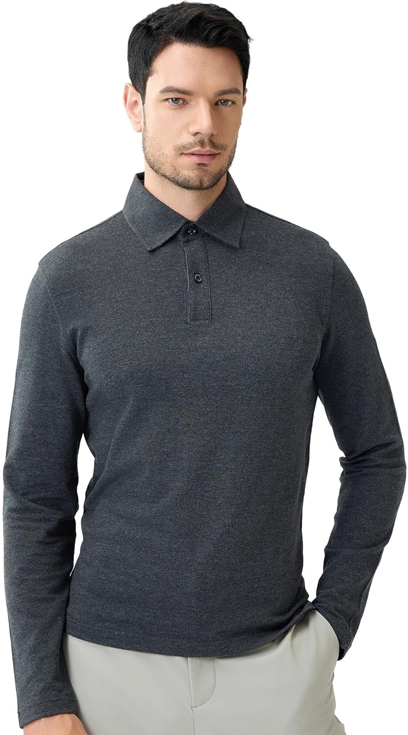 Moisture-Wicking Men's Long Sleeve Polo for Comfort