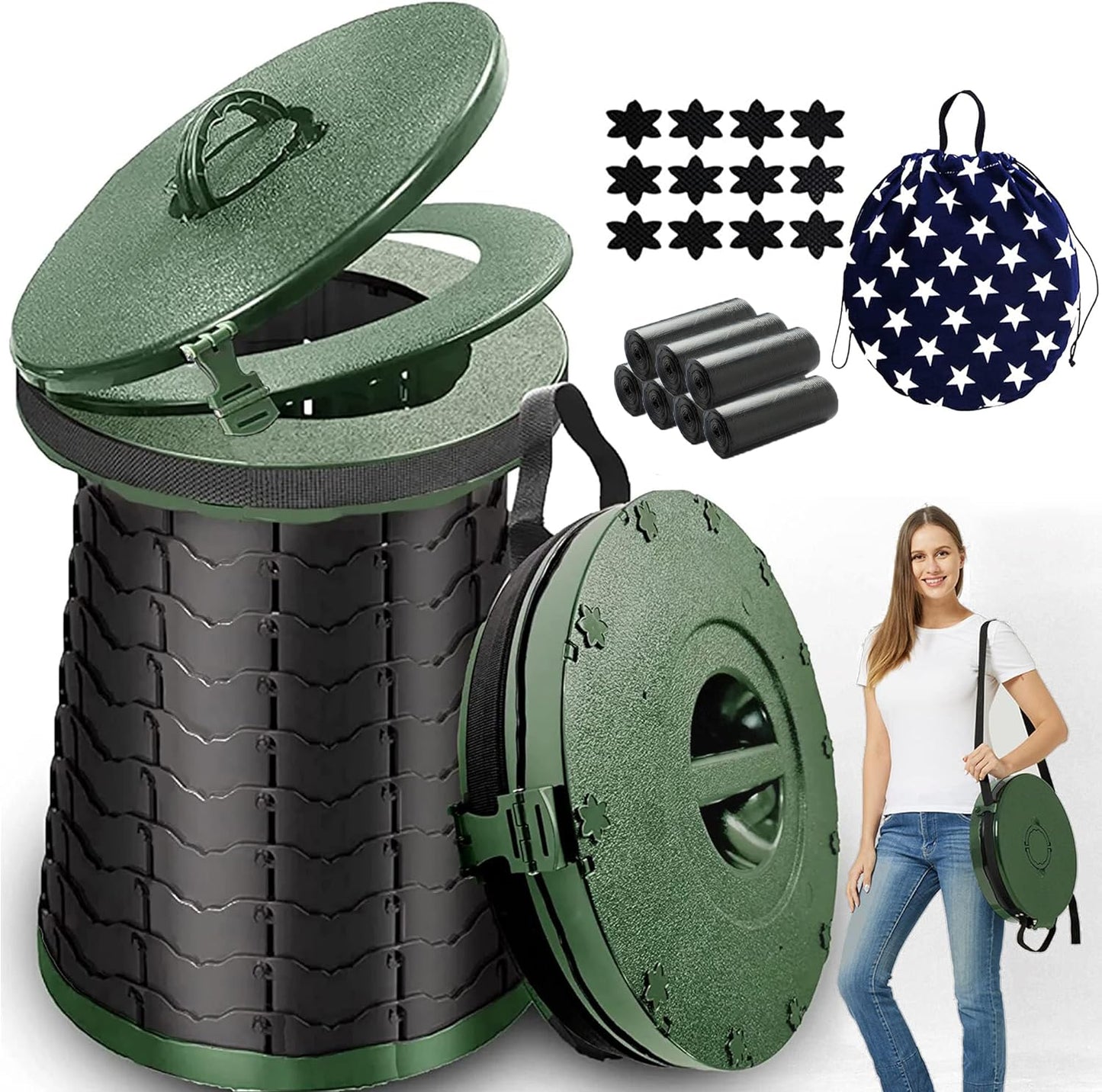 ALEVMOOM XXL Portable Toilet: 880lbs Capacity & Adjustable Height