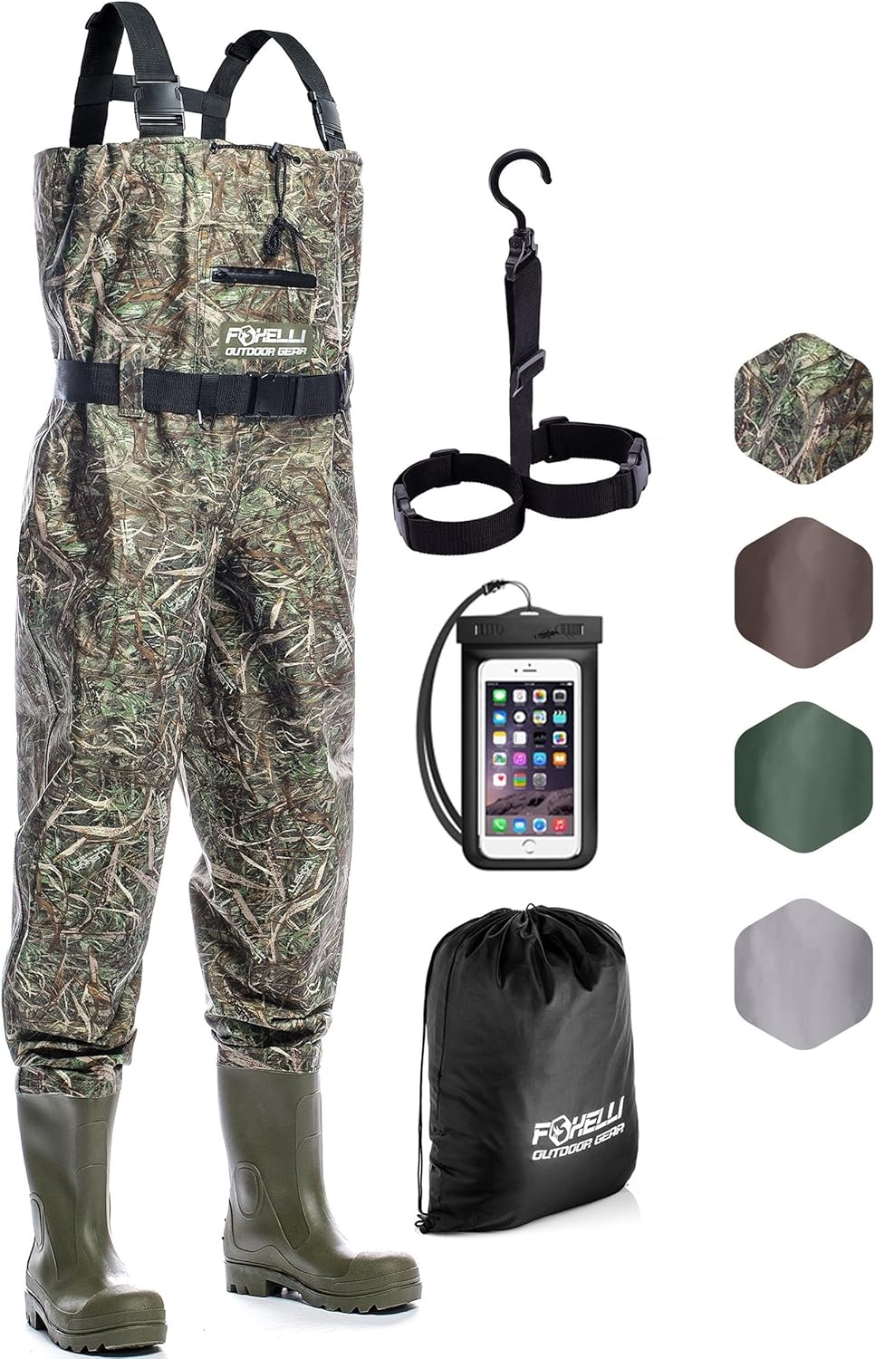 Foxelli Waterproof Chest Waders for Hunting and Fishing Comfort