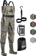 Foxelli Chest Waders Waterproof Nylon/PVC Camo Waders - Lightweight