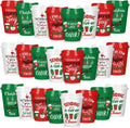 Reusable Christmas Coffee Cups 24 Pack - 12 oz Holiday Tumblers