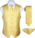 Vest and Tie Sets for Men Paisley Jacquard Waistcoat Set - Classic