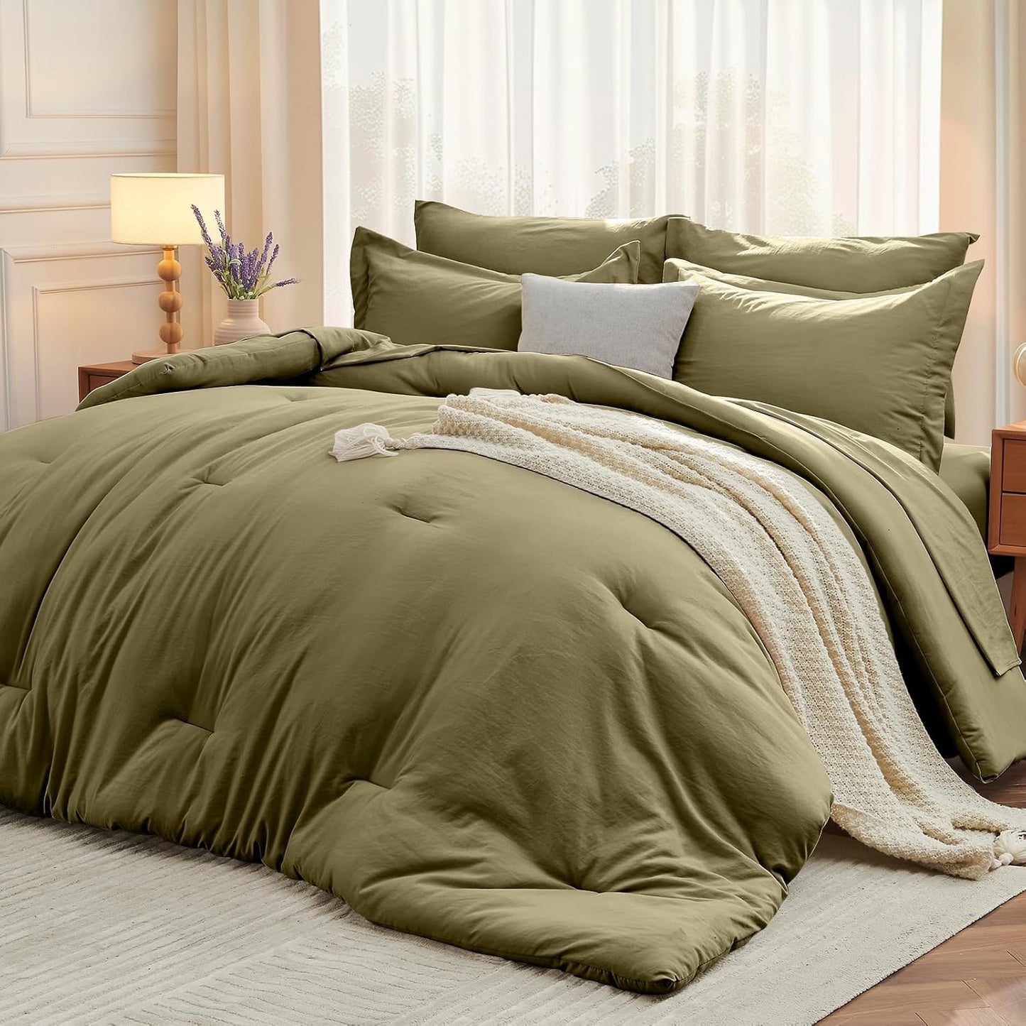 MUXHOMO King Comforter Set - Soft All Season Bedding Set