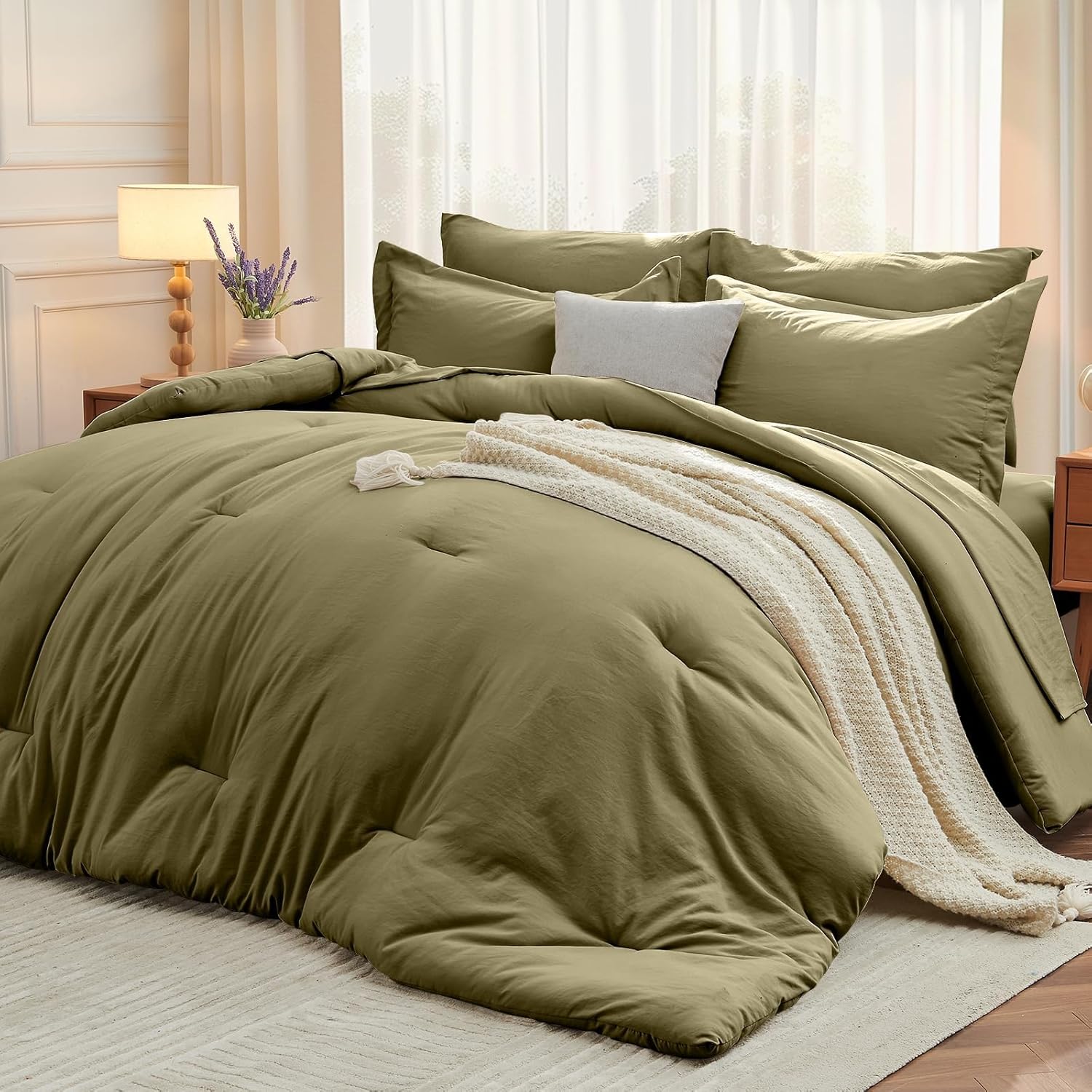 MUXHOMO King Comforter Set - Soft All Season Bedding Set