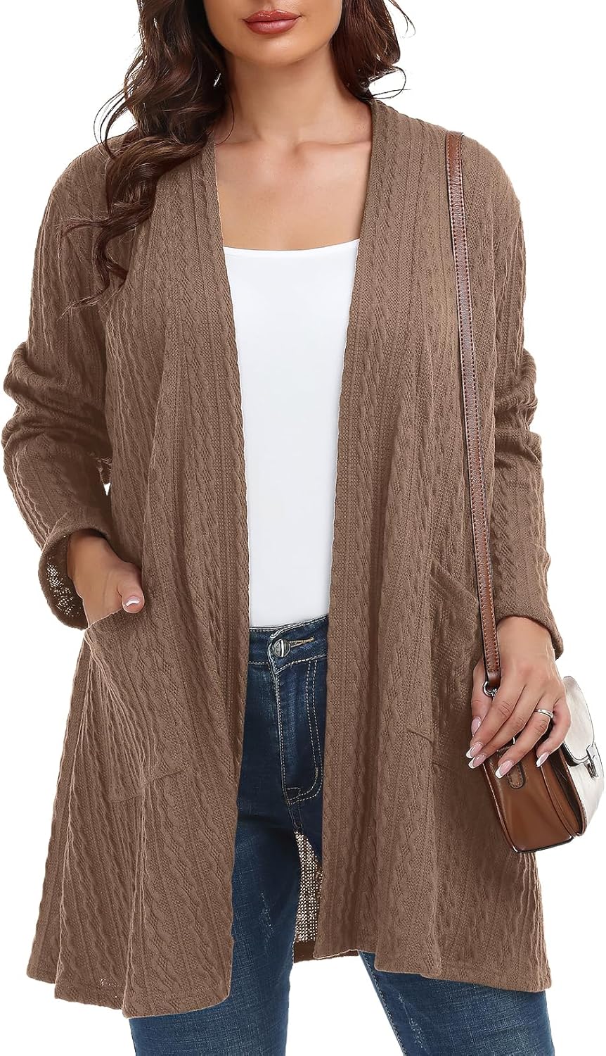 Plus Size Cardigan for Women - Lightweight Fall Sweater with Pockets