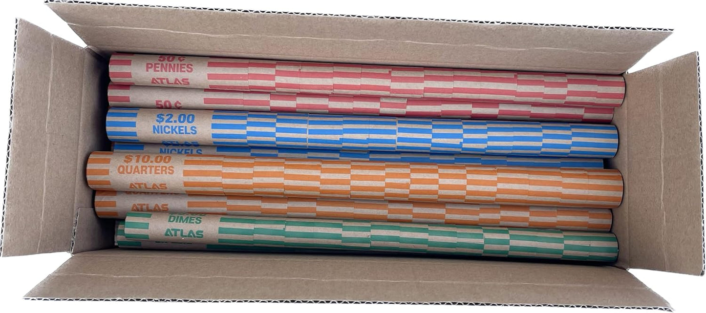 ATLAS Preformed Coin Wrappers - 504 Count Assorted Rolls