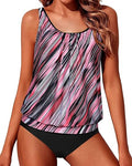 Modest fit Yonique blouson tankini swimsuits for women