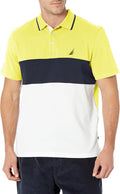 Nautica Men's Short Sleeve Cotton Pique Color Block Polo - Classic Fit