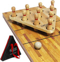 Shuffleboard Bowling Pin Set with 10 Premium Hardwood Pins - Table