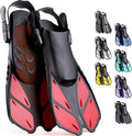 CAPAS Snorkel Fins Short Adjustable Open Heel - Travel Friendly
