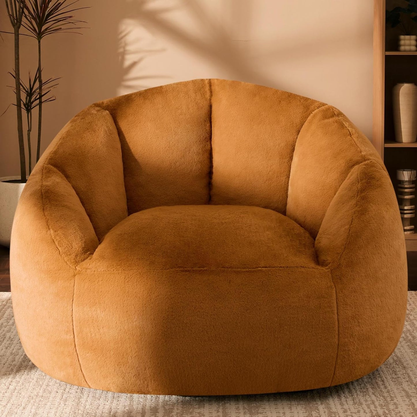 Giant Bean Bag Chair for Adults - Comfy Plush Round Shell