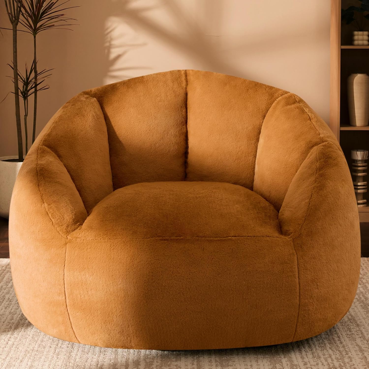 Giant Bean Bag Chair for Adults - Comfy Plush Round Shell