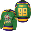 Mighty Ducks Jersey Movie Hockey Jersey White Green - Classic Fan