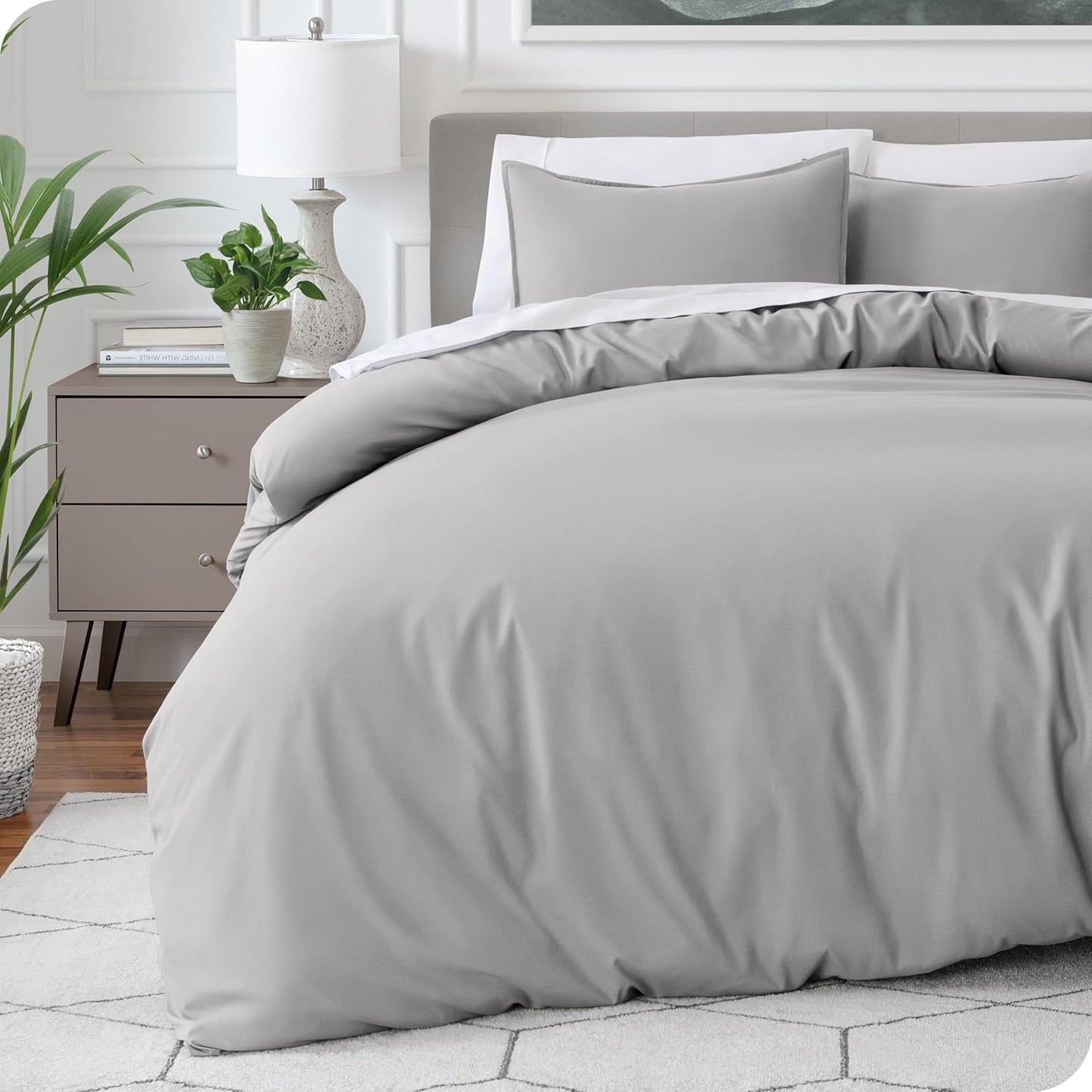Bare Home King Size Duvet Cover Set - Soft, Lightweight Bedding