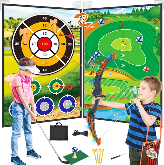 Kids' 4-in-1 Golf Bow & Arrow Game Set - Indoor & Outdoor Fun