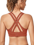 Yvette Women High Impact Sports Bras Criss Cross Back - Support