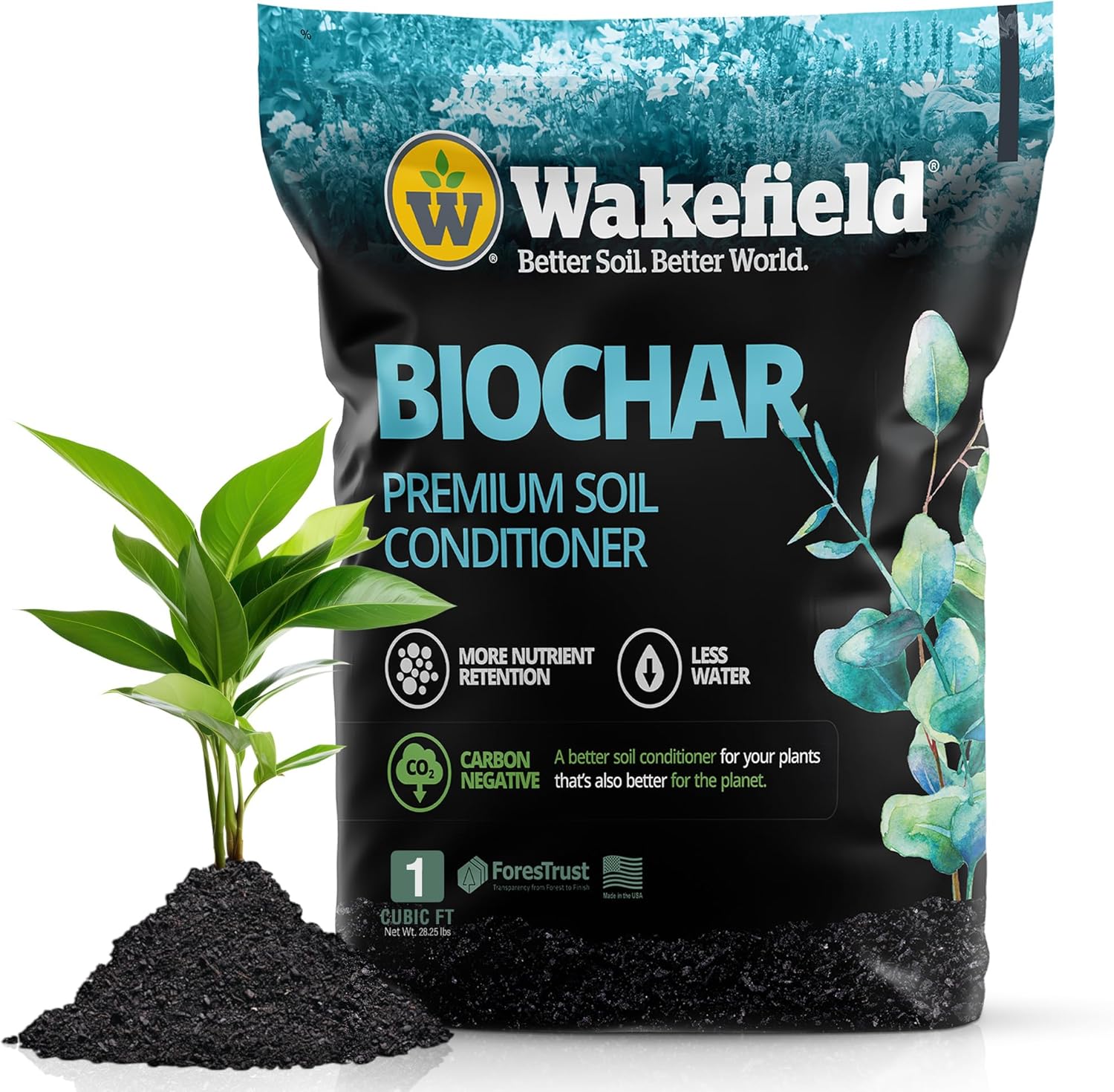Wakefield Premium Organic Biochar Soil Amendment for Plants