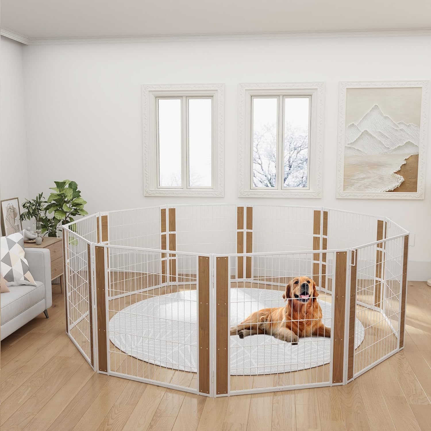 Heavy Duty Dog Playpen for Indoor and Outdoor Use - 32 Inch