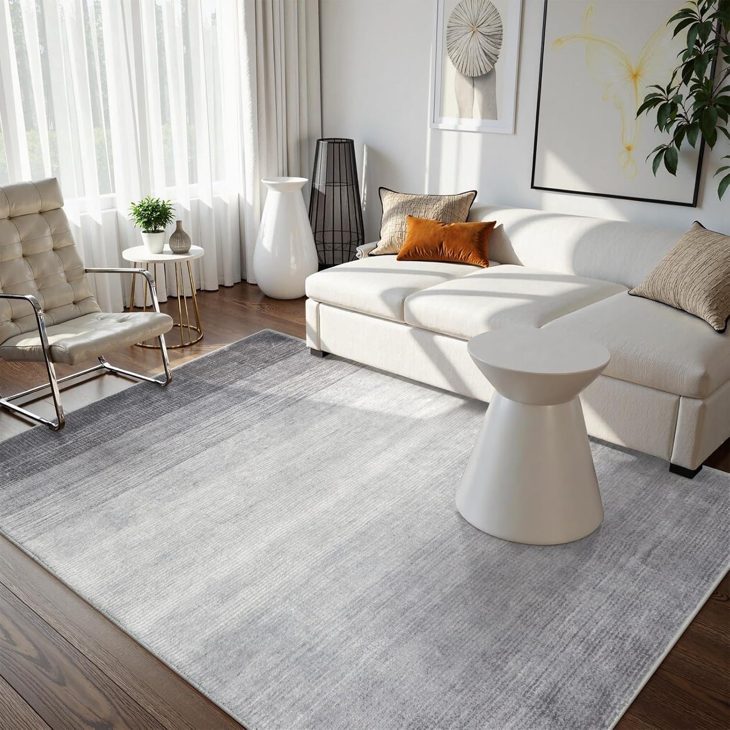 Wonnitar Modern Ombre 5x7 Grey Rugs for Stylish Living Spaces