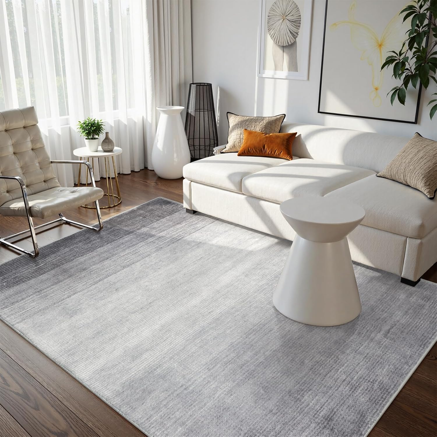 Wonnitar Modern Ombre 5x7 Grey Rugs for Stylish Living Spaces