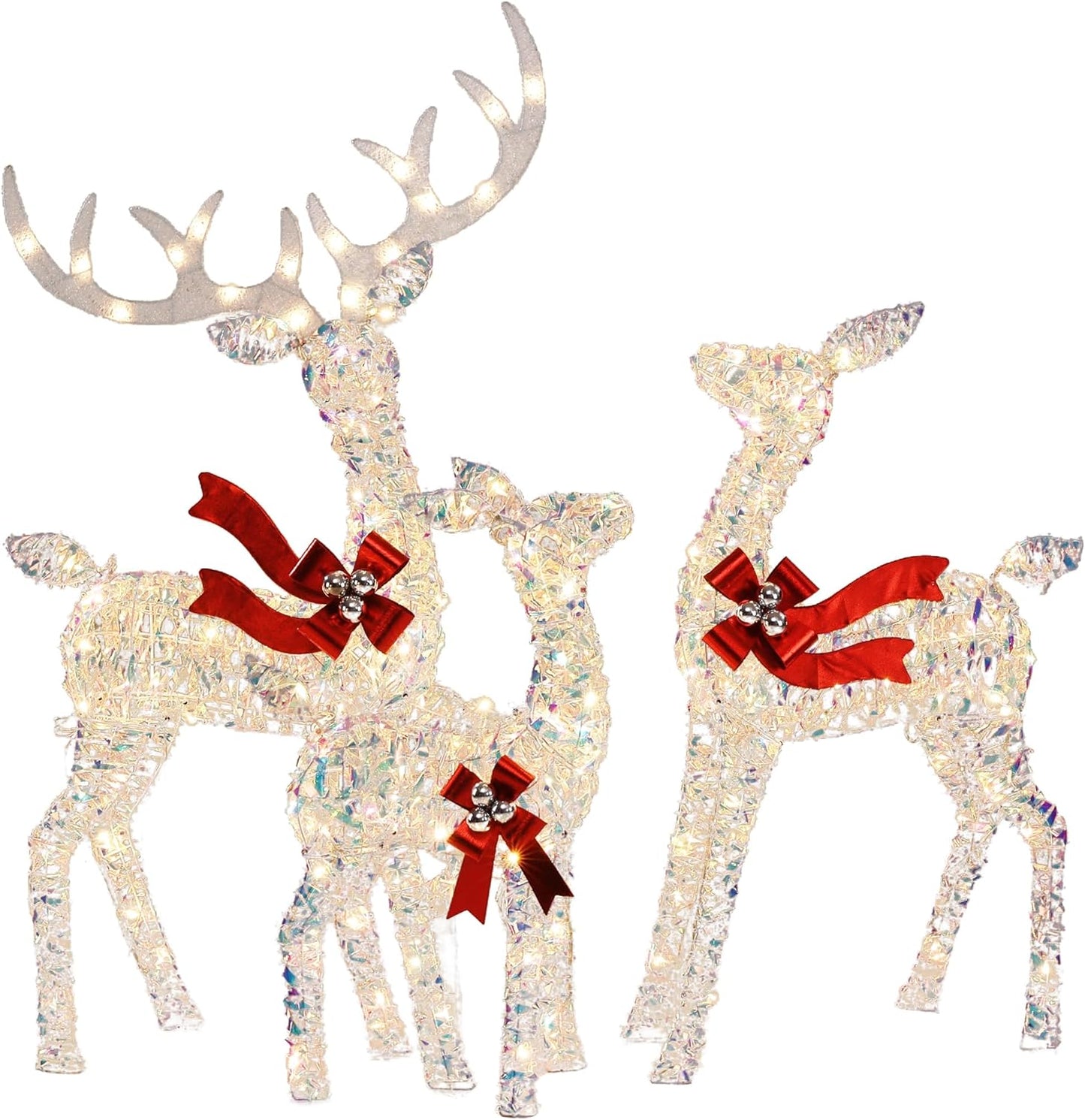 Large Lighted Christmas Deer Family Set with 210 LED Lights