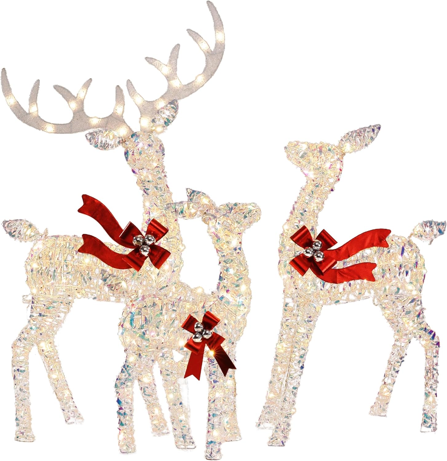 Large Lighted Christmas Deer Family Set with 210 LED Lights