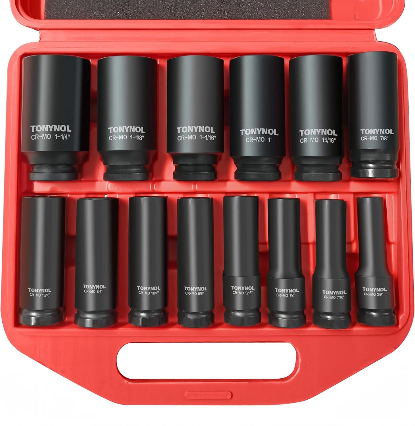 1/2 Inch Deep Drive Impact Socket Set by TONYNOL - 14 Pcs
