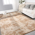 Large Ultra Soft Modern Area Rug 6x9 ft - Tie-Dyed Beige Comfort