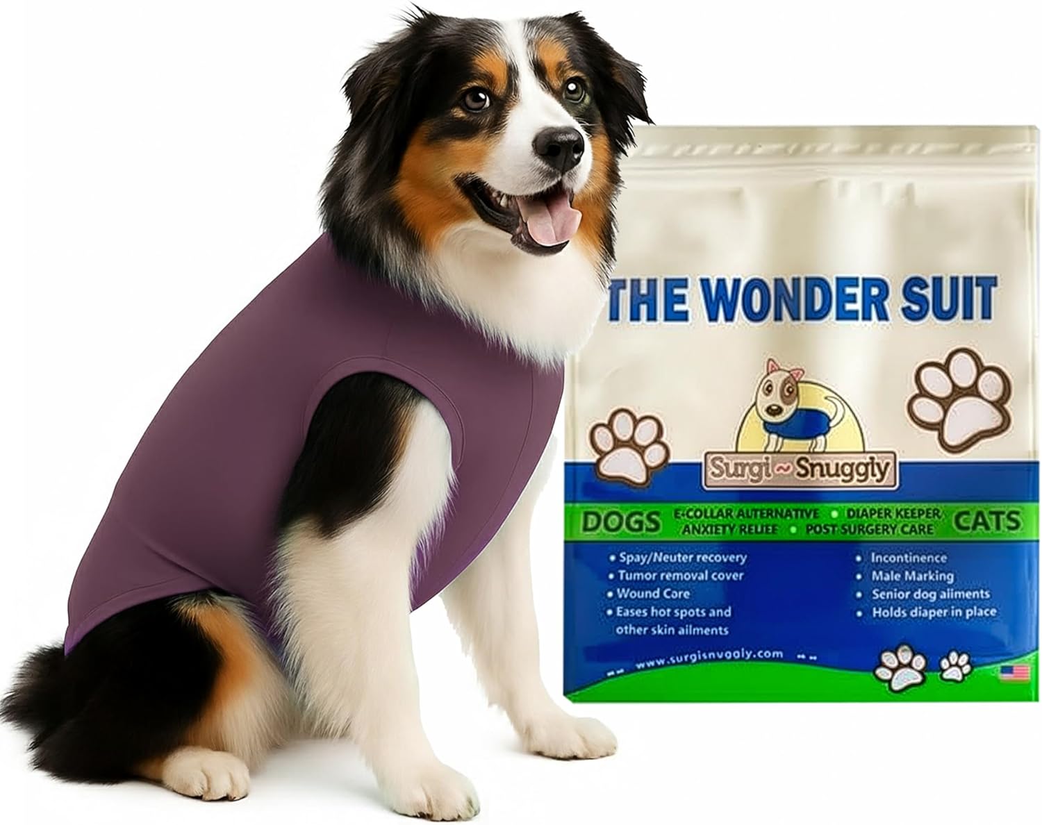 SurgiSnuggly Dog Surgical Recovery Suit for Comfort & Care