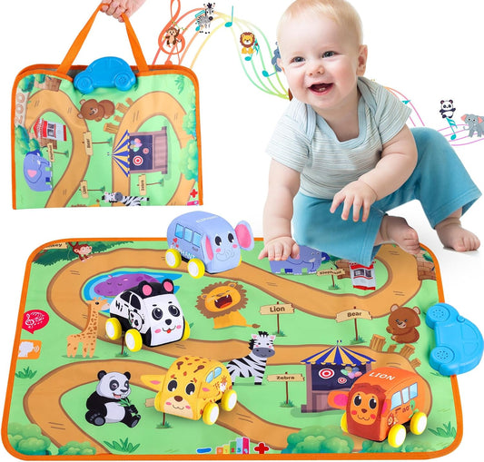 Interactive Music Mat & Animal Cars Set - Toddler's 1st Gift
