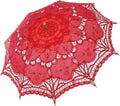 BABEYOND Red Lace Umbrella: Elegant Vintage Charm