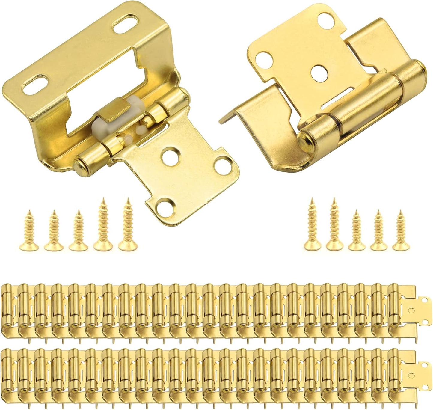 1/2 Overlay Brass Gold Cabinet Hinges for Kitchen Doors