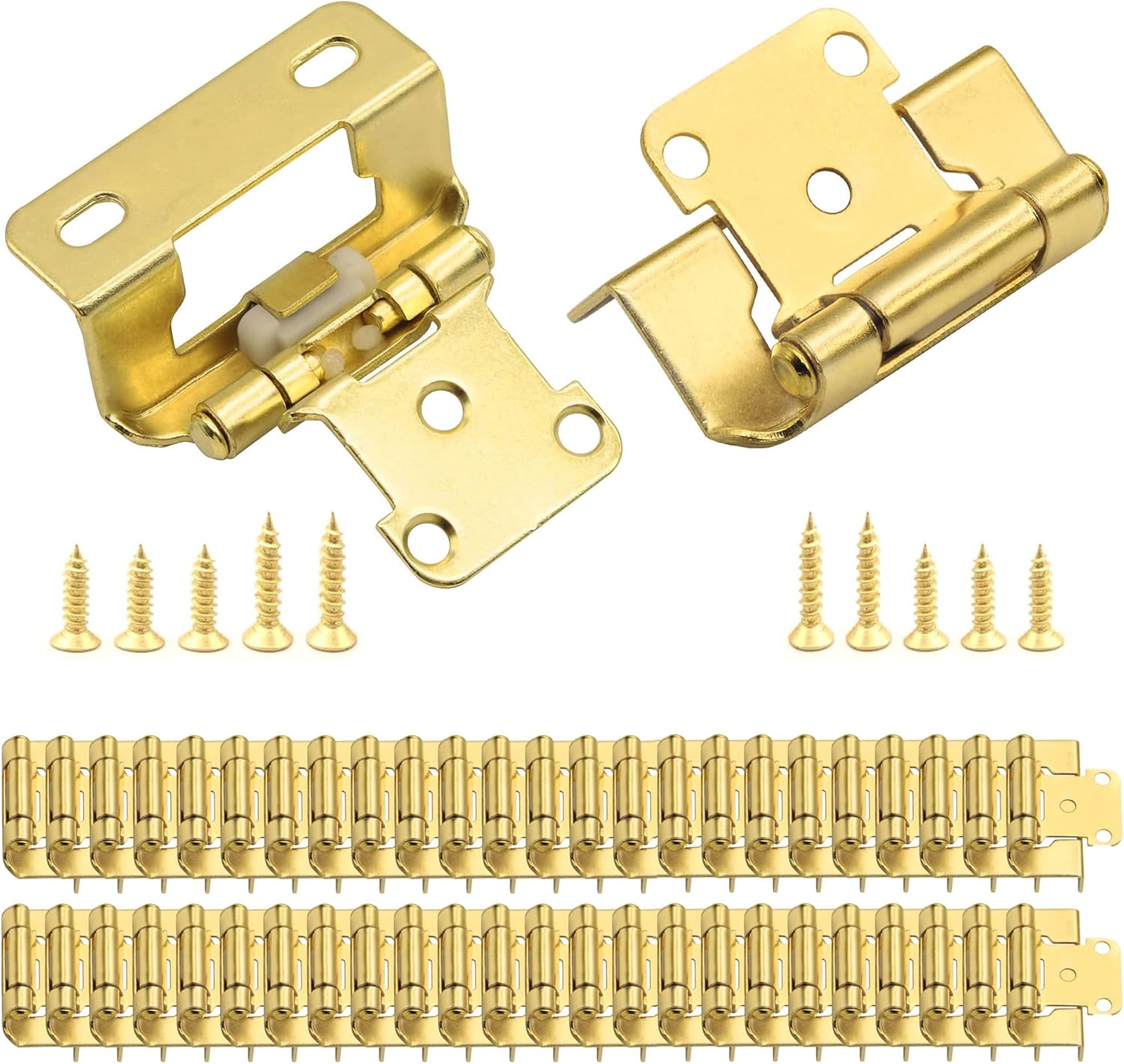 1/2 Overlay Brass Gold Cabinet Hinges for Kitchen Doors