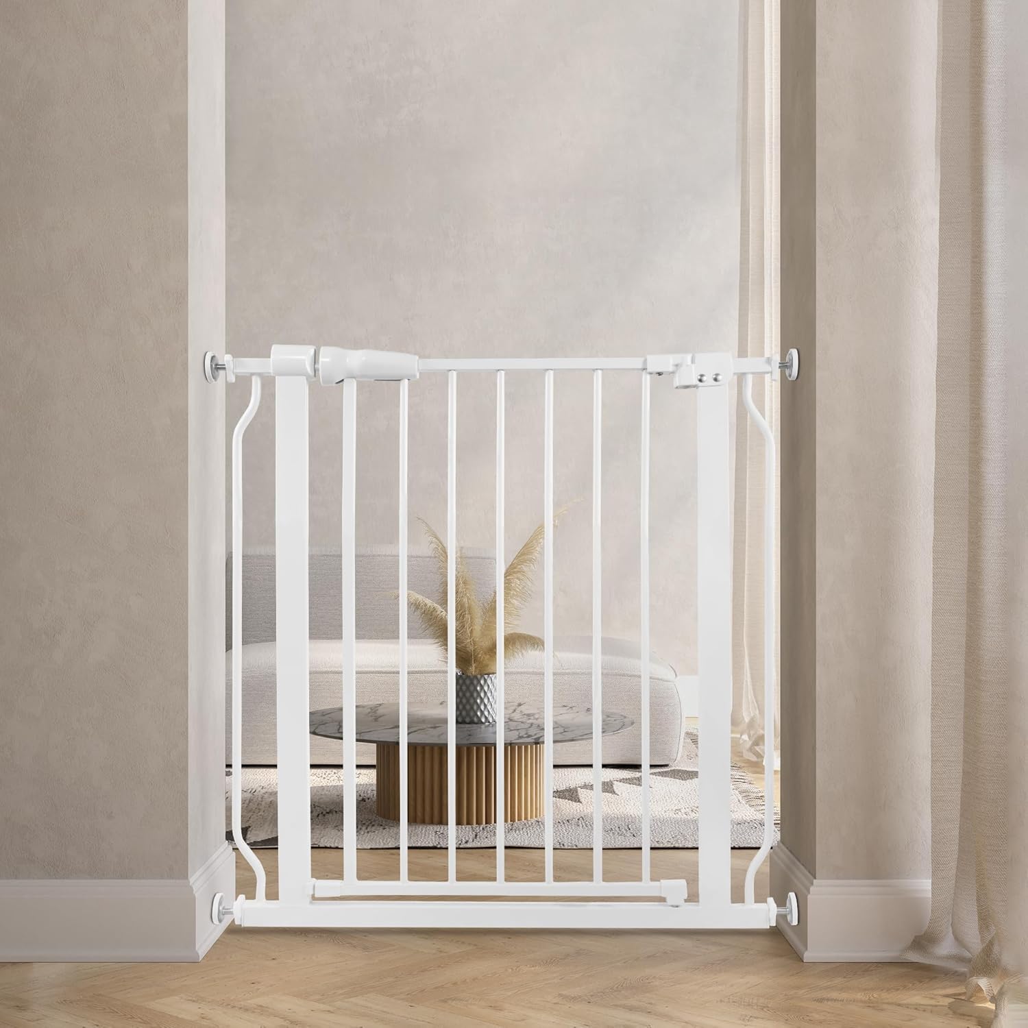 Peekabu Easy Walk-Thru Safety Gate: Securely Fits 29.1-33.8 Inch Openings
