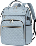 17 Inch Laptop Backpack for Women - Expandable Quilted Daypack