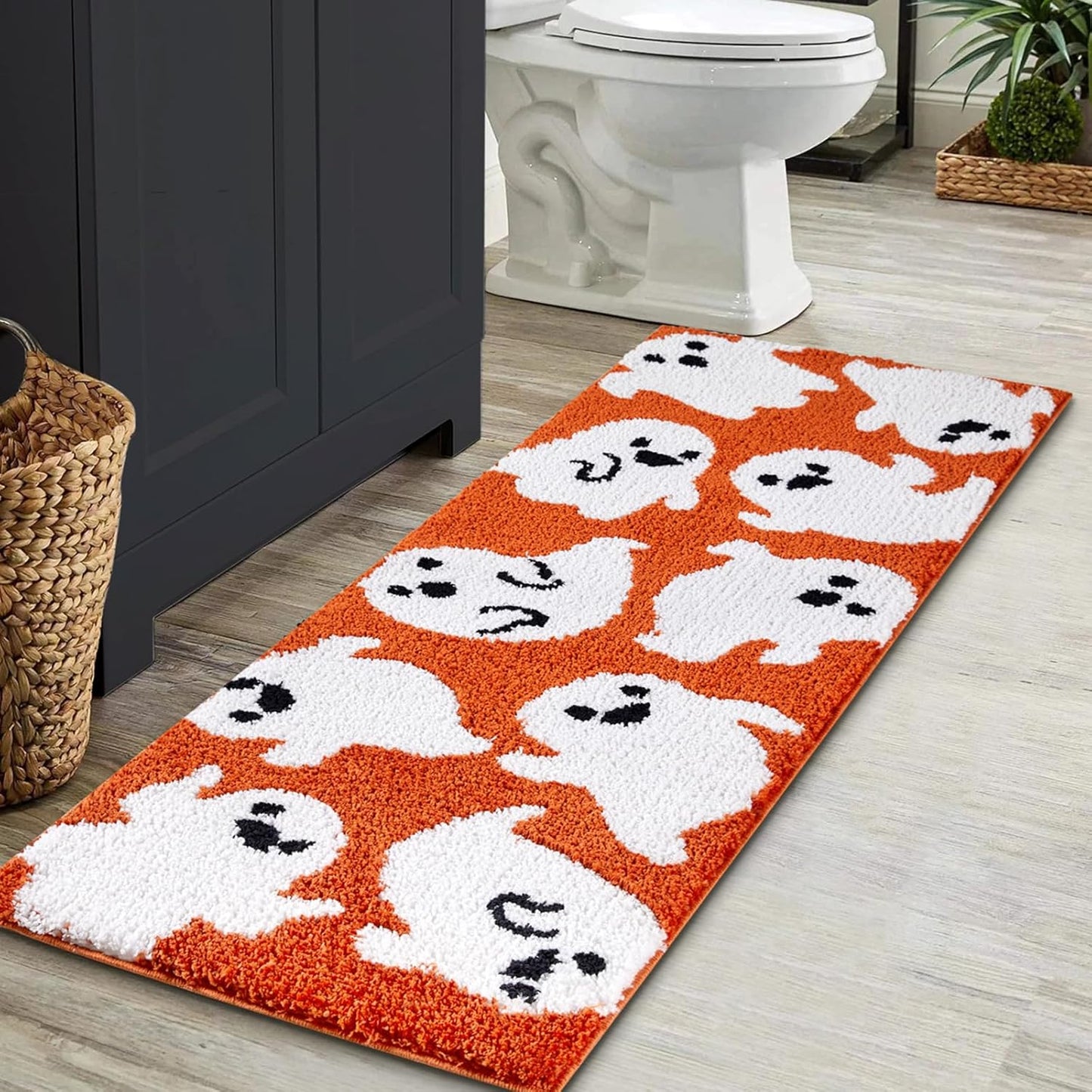 Estmy Cute Ghost Area Runner Rugs for Halloween Decor