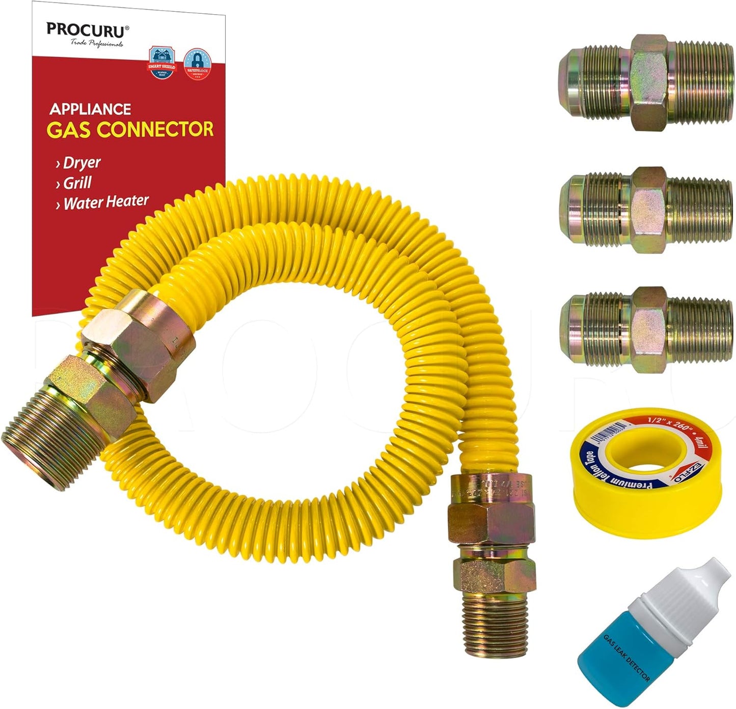 Universal Flexible Gas Connector Kit for Dryers and Grills