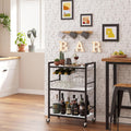 TUTOTAK Bar Cart Serving Cart for Home - Mobile Drink & Microwave Cart