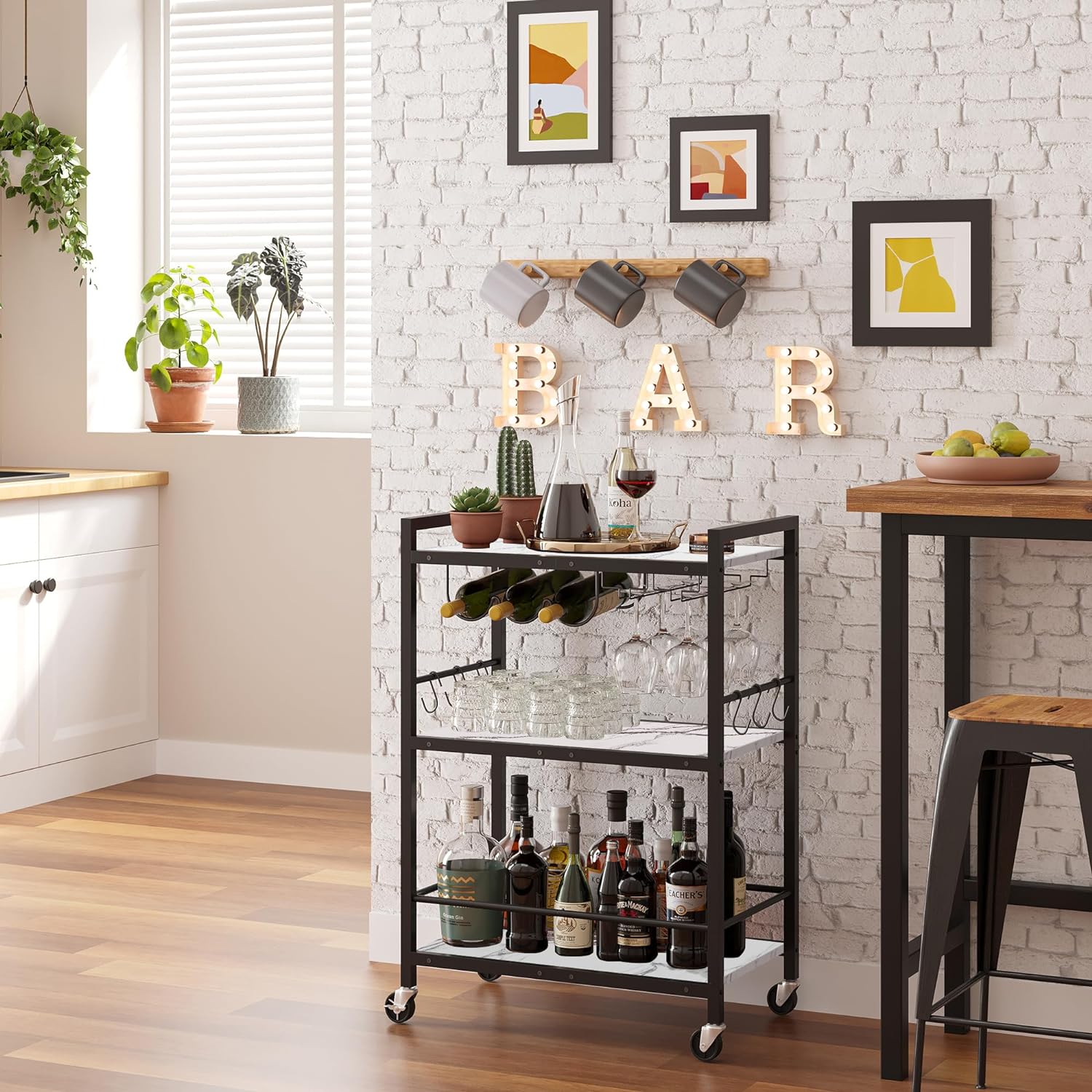 TUTOTAK Bar Cart - Multifunctional Serving Cart for Home Use