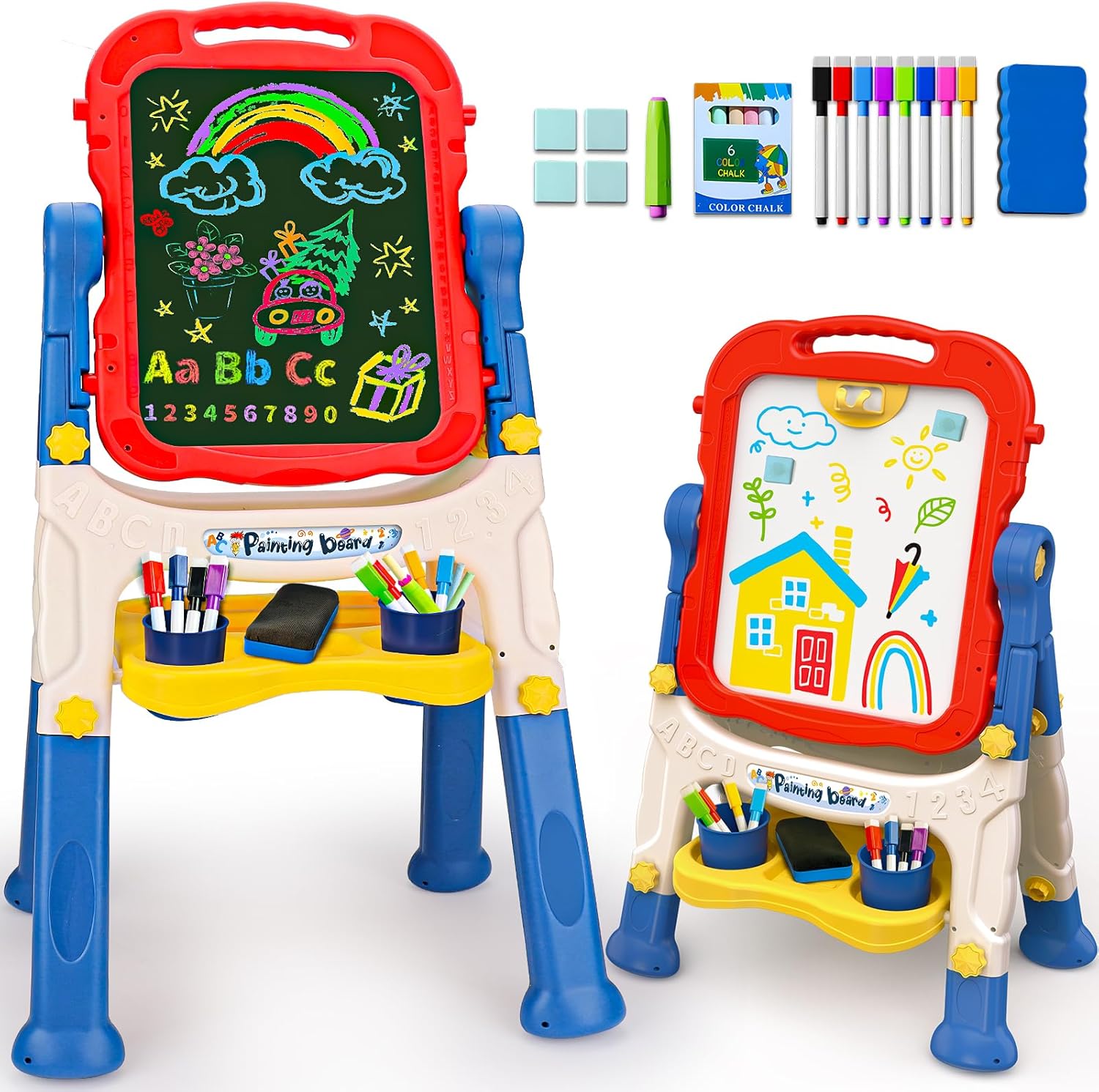 Kids Easel for Toddlers Age 2-4 - Double-Sided Art Board