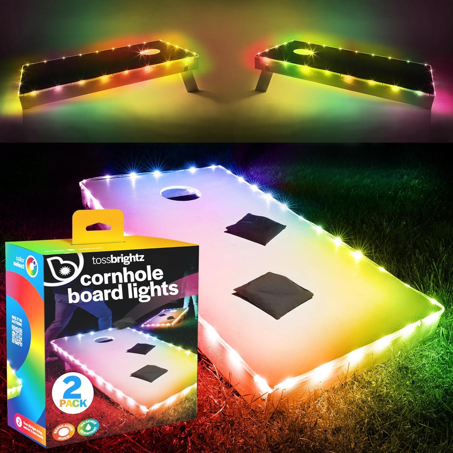 Brightz TossBrightz LED Cornhole Lights for Nighttime Fun