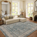 Machine Washable Living Room Rug 6x9 - Low Pile Stain Resistant