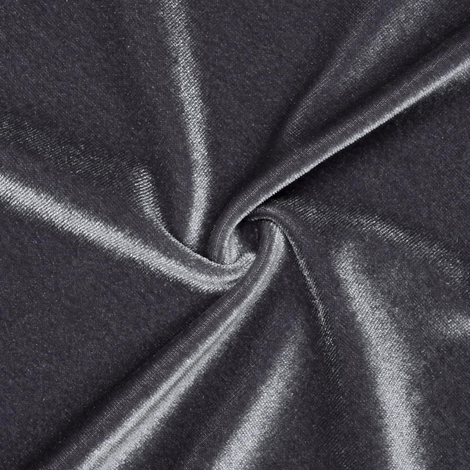 Charcoal Gray Stretch Velvet Fabric for Elegant Apparel and Crafts