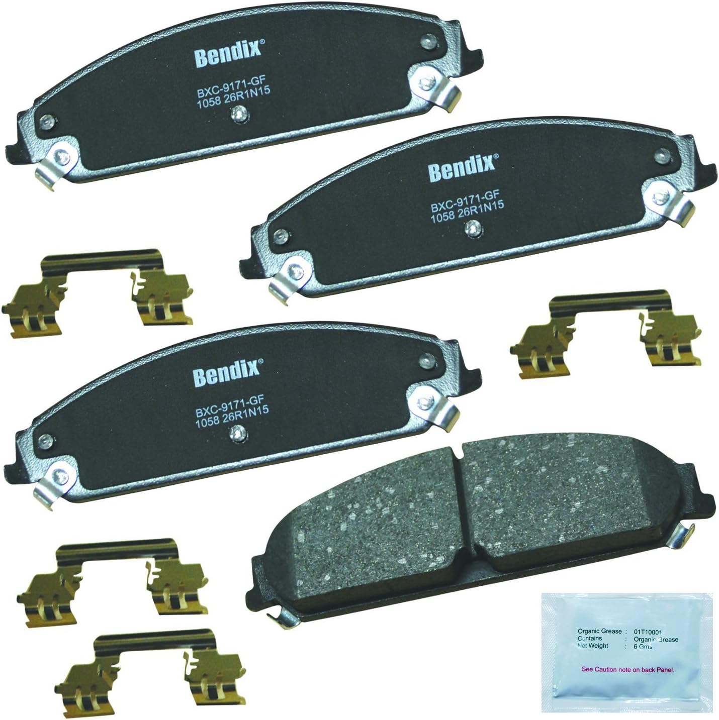 Bendix Priority1 CFC1058 Ceramic Front Brake Pads for Chrysler