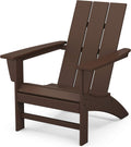 POLYWOOD Modern Adirondack Chair in Mahogany for Outdoor Comfort