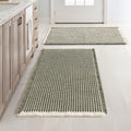 MIULEE Waffle Bathroom Rugs Set of 2 for Comfort and Safety