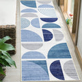 Runner Rug Washable 2x6 Blue - Non Slip Boho Hallway Runner