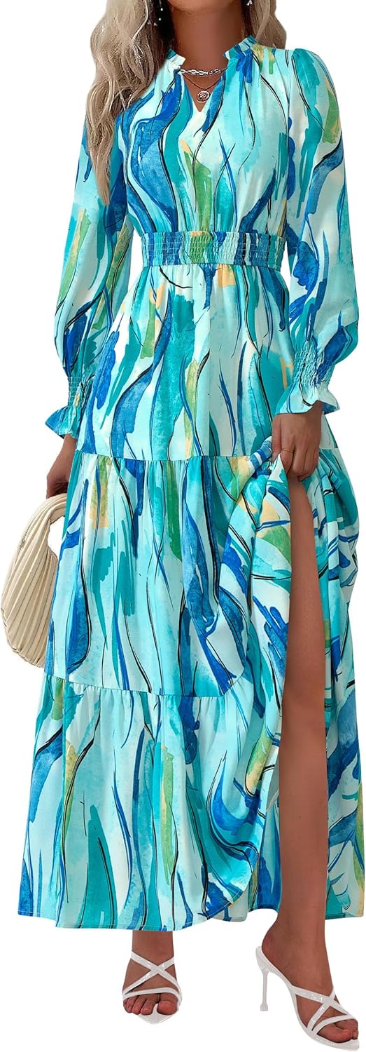 PRETTYGARDEN Women's Floral Maxi Dress for Fall Events