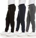 PURE CHAMP Boys Sweatpants 3Pk Fleece Joggers - Cozy, Zippered Pockets
