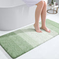 Sage Green Bathroom Runner Rug 47x20 - Plush Microfiber Bath Mat